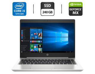 БУ Ігровий ноутбук Б-клас HP ProBook 440 G7 / 14&quot; (1920x1080) IPS / Intel Core i5 - 10210u (4 (8) ядра по 1.6-4.2 GHz) / 8 GB DDR4 / 240 GB SSD / nVidia GeForce Mx250, 2 GB GDDR5, 64-bit / WebCam / HDMI из Европы в Харкові