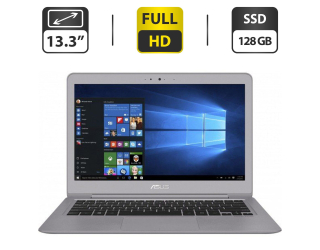 БУ Ультрабук Asus ZenBook UX330C / 13.3&quot; (1920x1080) TN / Intel Core m3-7Y30 (2 (4) ядра по 1.0-2.6 GHz) / 4 GB DDR4 / 128 GB SSD / Intel HD Graphics 615 / WebCam / Micro-HDMI из Европы в Харкові