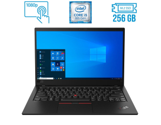 БУ Ультрабук Б-класс Lenovo ThinkPad X1 Carbon (7th Gen) / 14&quot; (1920x1080) IPS Touch / Intel Core i5-8365U (4 (8) ядра по 1.6 - 4.1 GHz) / 16 GB DDR3 / 256 GB SSD M.2 / Intel UHD Graphics 620 / WebCam / Fingerprint / USB 3.1 / HDMI из Европы в Харькове