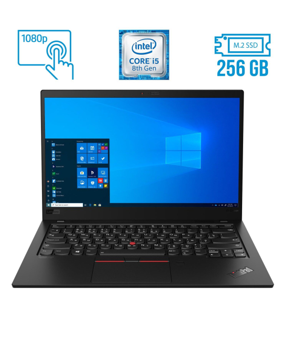 Ультрабук Б-класс Lenovo ThinkPad X1 Carbon (7th Gen) / 14&quot; (1920x1080) IPS Touch / Intel Core i5-8365U (4 (8) ядра по 1.6 - 4.1 GHz) / 16 GB DDR3 / 256 GB SSD M.2 / Intel UHD Graphics 620 / WebCam / Fingerprint / USB 3.1 / HDMI - 1