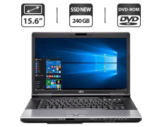 БУ Ноутбук Fujitsu LifeBook E752 / 15.6&quot; (1366x768) TN / Intel Core i5-3210M (2 (4) ядра по 2.5 - 3.1 GHz) / 8 GB DDR3 / 240 GB SSD NEW / Intel HD Graphics 4000 / DVD-ROM + бездротова миша в подарунок из Европы в Харкові