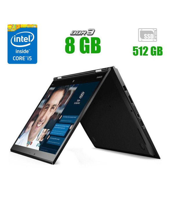 Ноутбук-трансформер Lenovo ThinkPad Yoga X1 G1 / 14&quot; (1920х1080) IPS Touch / Intel Core i5-6300U (2 (4) ядер по 2.4 - 3.0 GHz) / 8 GB DDR3 / 512 GB SSD / Intel HD Graphics 520 / WebCam - 1