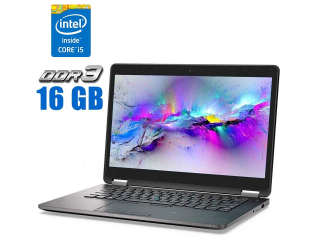 БУ Ноутбук Dell Latitude E7470 / 14&quot; (1920x1080) TN / Intel Core i5-6300U (2 (4) ядра по 2.4 - 3.0 GHz) / 16 GB DDR4 / 256 GB SSD / Intel HD Graphics 520 / WebCam / Windows 10 Pro из Европы в Харькове