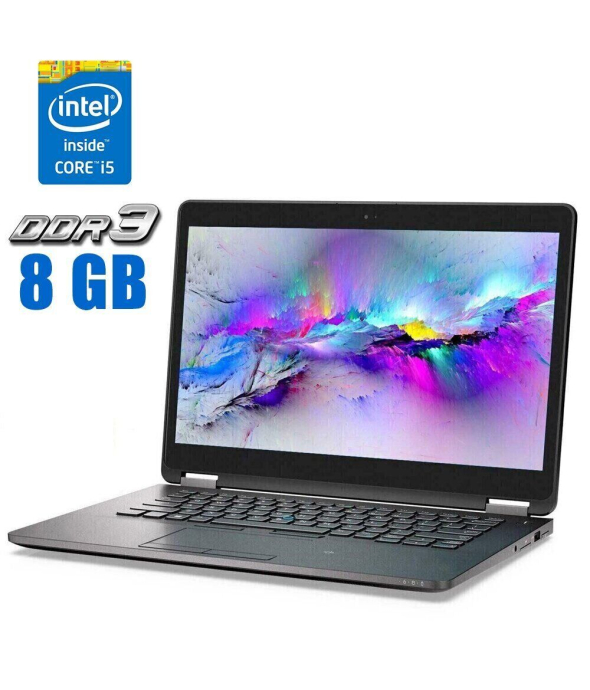 Ноутбук Dell Latitude E7470 / 14&quot; (1920x1080) TN / Intel Core i5-6300U (2 (4) ядра по 2.4 - 3.0 GHz) / 8 GB DDR4 / 512 GB SSD / Intel HD Graphics 520 / WebCam / Windows 10 Pro - 1
