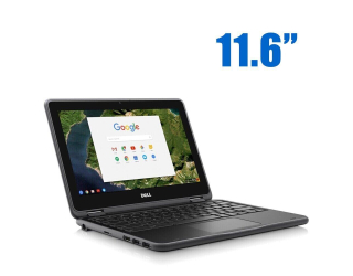 БУ Нетбук Dell Chromebook 11-3189 / 11.6&quot; (1366x768) IPS Touch / Intel Celeron N3060 (2 ядра по 1.6 - 2.48 GHz) / 4 GB DDR3 / 16 GB eMMC / Intel HD Graphics 500 / WebCam / Chrome OS из Европы в Харькове