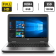 Ноутбук Б-класс HP ProBook 640 G2 / 14" (1920x1080) TN / Intel Core i3-6100U (2 (4) ядра по 2.3 GHz) / 8 GB DDR4 / 128 GB SSD / Intel HD Graphics 520 / WebCam / DisplayPort - 1
