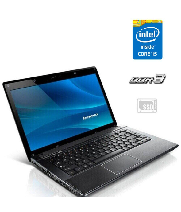 Ноутбук Lenovo G560 / 15.6&quot; (1366x768) TN / Intel Core i5-430M (2 (4) ядра по 2.26 - 2.53 GHz) / 4 GB DDR3 / 120 GB SSD / Intel HD Graphics / WebCam - 1
