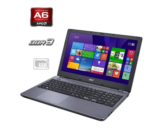 БУ Ноутбук Б-класс Acer Aspire E5-521 / 15.6&quot; (1366x768) TN / AMD A6-6310 (4 ядра по 1.8 - 2.4 GHz) / 4 GB DDR3 / 120 GB SSD / AMD Radeon R4 Graphics / WebCam из Европы