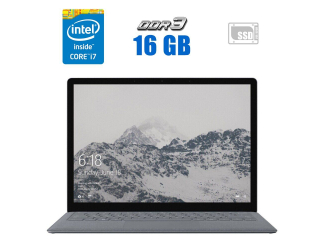 БУ Ультрабук Б-клас Microsoft Surface Laptop 1769 / 13.5&quot; (2256x1504) IPS Touch / Intel Core i7 - 7660U (2 (4) ядра по 2.5-4.0 GHz) / 16 GB DDR3 / 480 GB SSD / Intel Iris Plus Graphics 640 / WebCam из Европы в Харкові