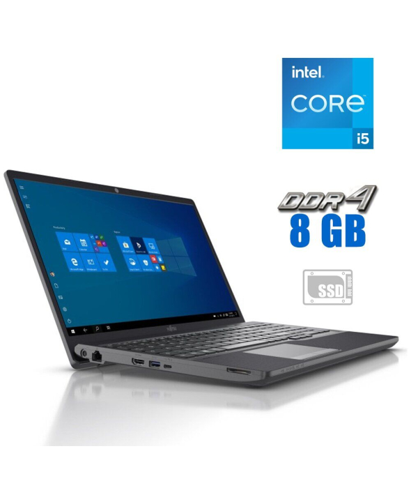 Ультрабук Fujitsu LifeBook A3510 / 15.6&quot; (1920x1080) IPS / Intel Core i5-1035G1 (4 (8) ядра по 1.0 - 3.6 GHz) / 8 GB DDR4 / 256 GB SSD / Intel UHD Graphics / WebCam - 1