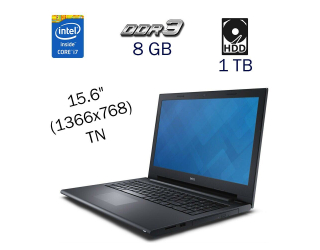 БУ Ноутбук Dell Inspiron 3542 / 15.6&quot; (1366х768) TN / Intel Core i7-4510U (2 (4) ядра по 2.0 - 3.1 GHz) / 8 GB DDR3 / 1 TB HDD / nVidia GeForce 840M, 2 GB DDR3, 64-bit / WebCam / DVD-ROM / Windows 10 Pro LIC из Европы в Харкові