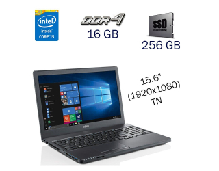 БУ Ноутбук Fujitsu LifeBook A357 / 15.6&quot; (1920х1080) TN / Intel Core i5-7200U (2 (4) ядра по 2.5-3.1 GHz) / 16 GB DDR4 / 256 GB SSD / WebCam / Windows 10 PRO Lic из Европы в Харкові