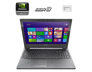 БУ Ноутбук Б-класс Lenovo G50-30 / 15.6&quot; (1366x768) TN / Intel Celeron N2840 (2 ядра по 2.16 - 2.58 GHz) / 4 GB DDR3 / 256 GB SSD / nVidia GeForce 820M, 1 GB DDR3, 64-bit / WebCam из Европы в Харькове