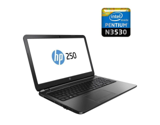 БУ Ноутбук HP 250 / 15.6&quot; (1366x768) TN / Intel Pentium N3530 (4 ядра по 2.16 - 2.58 GHz) / 4 GB DDR3 / 320 GB HDD / Intel HD Graphics / WebCam из Европы в Харкові