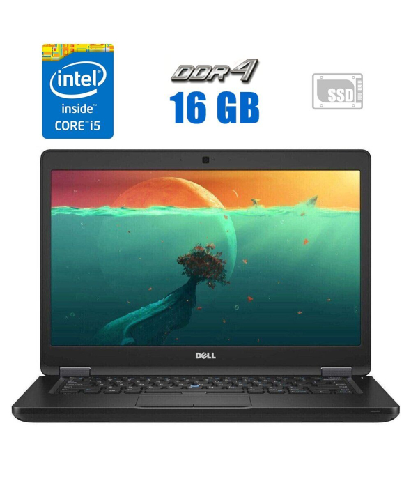 Ноутбук Dell Latitude 5480 / 14&quot; (1920x1080) IPS Touch / Intel Core i5-6300U (2 (4) ядра по 2.4 - 3.0 GHz) / 16 GB DDR4 / 240 GB SSD / Intel HD Graphics 630 / WebCam - 1