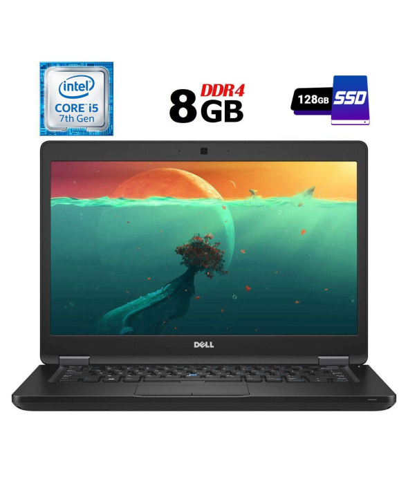 Ноутбук Dell Latitude 5480 / 14&quot; (1366x768) TN / Intel Core i5-7440HQ (4 ядра по 2.8 - 3.8 GHz) / 8 GB DDR4 / 128 GB SSD / Intel HD Graphics 630 / WebCam / USB 3.1 / HDMI - 1