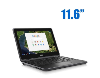 БУ Нетбук Dell Chromebook 11-3189 / 11.6&quot; (1366x768) IPS Touch / Intel Celeron N3060 (2 ядра по 1.6 - 2.48 GHz) / 4 GB DDR3 / 32 GB eMMC / Intel HD Graphics 400 / WebCam / Chrome OS из Европы в Харькове