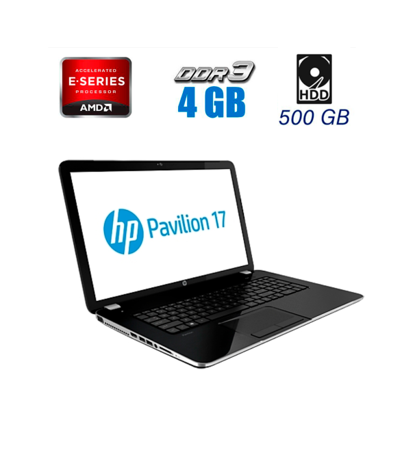 Ноутбук Б-клас HP Pavilion g7-1348SF / 17.3&quot; (1600x900) TN / AMD E2-3000 (2 ядра по 1.8 GHz) / 4 GB DDR3 / 500 Gb HDD / AMD Radeon HD 7450M, 1 GB DDR3, 64-bit / WebCam / DVD-ROM / NEW АКБ - 1