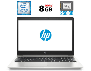 БУ Ноутбук Б-класс HP ProBook 450 G6 / 15.6&quot; (1366x768) TN / Intel Core i3-8145U (2 (4) ядра по 2.1 - 3.9 GHz) / 8 GB DDR4 / 250 GB SSD / Intel UHD Graphics 620 / WebCam / USB 3.1 / HDMI из Европы
