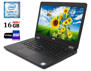 БУ Ноутбук Б-класс Dell Latitude 5490 / 14&quot; (1920x1080) TN / Intel Core i7-8650U (4 (8) ядра по 1.9 - 4.2 GHz) / 16 GB DDR4 / 512 GB SSD / Intel UHD Graphics 620 / WebCam / USB 3.1 / HDMI из Европы в Харькове