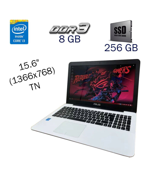 Ноутбук Asus X555LJ / 15.6&quot; (1366x768) TN / Intel Core i3-5010U (2 (4) ядра по 2.1 GHz) / 8 GB DDR3 / 256 GB SSD / nVidia GeForce 920M, 2 GB DDR3, 64-bit / WebCam / Windows 10 PRO Lic - 1