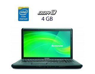 БУ Ноутбук Б-клас Lenovo G550 / 15.6 &quot; (1366x768) TN / Intel Pentium T4500 (2 ядра по 2.3 GHz) / 4 GB DDR3 / 250 GB HDD / Intel GMA Graphics 4500M / WebCam / АКБ не тримає из Европы в Харкові