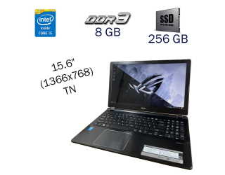 БУ Ноутбук Acer Aspire V5-573 / 15.6&quot; (1366x768) TN / Intel Core i5-4200U (2 (4) ядра по 1.6 - 2.6 GHz) / 8 GB DDR3 / 256 GB SSD Samsung / Intel HD Graphics 4400 / WebCam / Windows 10 PRO Lic из Европы в Харкові