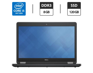 БУ Ноутбук Dell Latitude E5450 / 14&quot; (1366x768) TN / Intel Core i5-5300U (2 (4) ядра по 2.3 - 2.9 GHz) / 8 GB DDR3 / 120 GB SSD / Intel HD Graphics 5500 / WebCam из Европы в Харкові