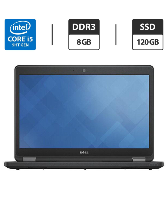 Ноутбук Dell Latitude E5450 / 14&quot; (1366x768) TN / Intel Core i5-5300U (2 (4) ядра по 2.3 - 2.9 GHz) / 8 GB DDR3 / 120 GB SSD / Intel HD Graphics 5500 / WebCam - 1