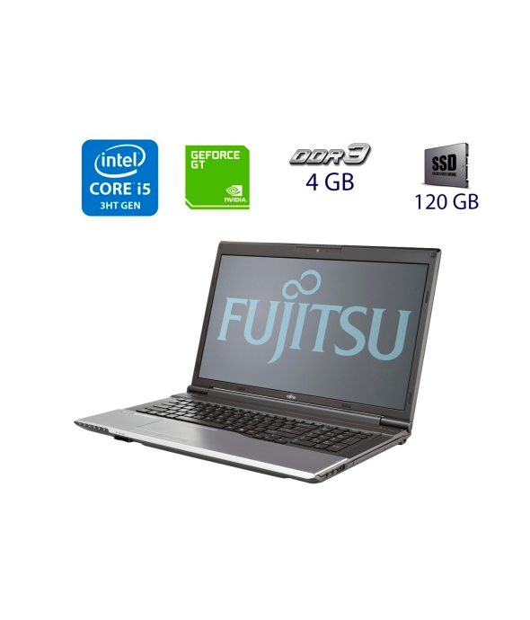 Ноутбук Fujitsu Lifebook N532 / 17.3&quot; (1600x900) TN / Intel Core i5-3230M (2 (4) ядра по 2.6 - 3.2 GHz) / 4 GB DDR3 / 120 GB SSD / nVidia GeForce GT 620M, 1 GB DDR3, 64-bit / WebCam / USB 3.0 / HDMI - 1
