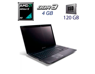 БУ Ноутбук Acer Packard Bell MS2291 / 17.3&quot; (1600x900) TN / AMD Athlon II X2 P320 (2 ядра по 2.1 GHz) / 4 GB DDR3 / 120 GB SSD / ATI Radeon HD 4250 / WebCam / DVD-ROM из Европы в Харькове
