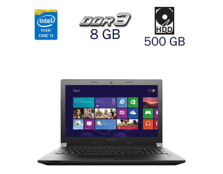 БУ Ноутбук Lenovo B50-80 / 15.6&quot; (1366х768) TN / Intel Core i3-4005U (2 (4) ядра по 1.7 GHz) / 8 GB DDR3 / 500 GB HDD / Intel HD Graphics 4400 / WebCam / Windows 10 PRO Lic из Европы в Харькове