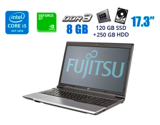 БУ Ноутбук Fujitsu Lifebook N532 / 17.3&quot; (1600x900) TN / Intel Core i5-3230M (2 (4) ядра по 2.6 - 3.2 GHz) / 8 GB DDR3 / 120 GB SSD + 250 GB HDD / nVidia GeForce GT 620M, 1 GB DDR3, 64-bit / WebCam / USB 3.0 / HDMI из Европы в Харкові
