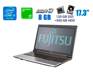 БУ Ноутбук Fujitsu Lifebook N532 / 17.3&quot; (1600x900) TN / Intel Core i5-3230M (2 (4) ядра по 2.6 - 3.2 GHz) / 8 GB DDR3 / 120 GB SSD + 500 GB HDD / nVidia GeForce GT 620M, 1 GB DDR3, 64-bit / WebCam / USB 3.0 / HDMI из Европы в Харькове