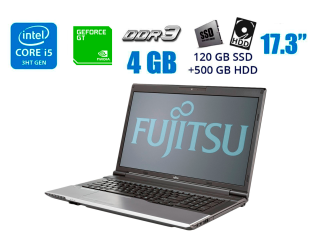 БУ Ноутбук Fujitsu Lifebook N532 / 17.3&quot; (1600x900) TN / Intel Core i5-3230M (2 (4) ядра по 2.6 - 3.2 GHz) / 4 GB DDR3 / 120 GB SSD + 500 GB HDD / nVidia GeForce GT 620M, 1 GB DDR3, 64-bit / WebCam / USB 3.0 / HDMI из Европы в Харькове