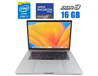 БУ Ноутбук Apple MacBook Pro A1707 (2017) / 15.4&quot; (2880x1800) IPS / Intel Core i7-7920hq (4 (8) ядра по 3.1 - 4.1 GHz) / 16 GB DDR3 / 480 GB SSD / AMD Radeon Pro 560, 4 GB GDDR5, 128-bit / WebCam из Европы в Харкові