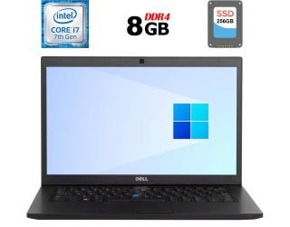 БУ Ноутбук Dell Latitude 7480 / 14&quot; (1366x768) TN / Intel Core i7-7600U (2 (4) ядра по 2.8 - 3.9 GHz) / 8 GB DDR4 / 256 GB SSD / Intel HD Graphics 620 / WebCam / HDMI из Европы в Харкові