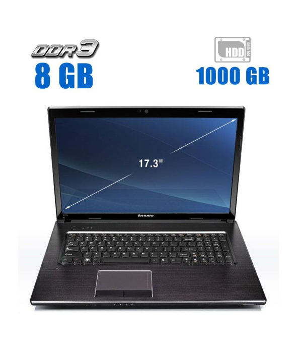 Ноутбук Б-класс Lenovo G770 / 17.3&quot; (1600x900) TN / Intel Core i3-2350M (2 (4) ядра по 2.3 GHz) / 8 GB DDR3 / 1000 GB HDD / Intel HD Graphics 4000 / WebCam / Без АКБ - 1