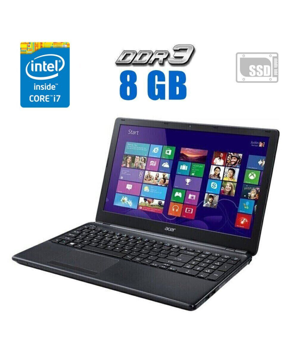 Игровой ноутбук Acer Aspire E1-572G / 15.6&quot; (1366x768) TN / Intel Core i7-4500U (2 (4) ядра по 1.8 - 3.0 GHz) / 8 GB DDR3 / 256 GB SSD / AMD Radeon R7 M265, 2 GB DDR3, 64-bit / WebCam - 1