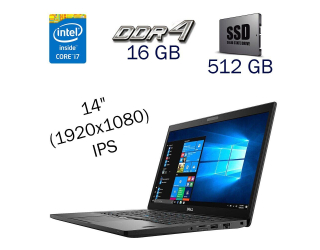 БУ Ультрабук Dell Latitude 7490/ 14 &quot; (1920х1080) IPS / Intel Core i7-8650U (4 (8) ядра по 1.9 - 4.2 GHz) / 16 GB DDR4 / 512 GB SSD / Intel UHD Graphics 620 / WebCam из Европы в Харкові