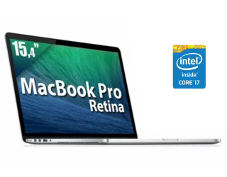БУ Ноутбук Apple MacBook Pro 2015 Mid A1398 Retina / 15.4 &quot; (2880x1800) IPS / Intel Core i7-4770hq (4 (8) ядра по 2.2-3.4 GHz) / 16 GB DDR3 / 256 GB SSD / Intel Iris Pro Graphics 5200 / WebCam / macOS из Европы в Харкові