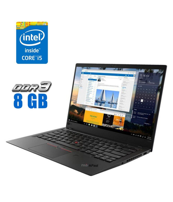 Ультрабук Lenovo ThinkPad X1 Carbon G4 / 14&quot; (1920x1080) IPS / Intel Core i5-6300U (2 (4) ядра по 2.4 - 3.0 GHz) / 8 GB DDR3 / 240 GB SSD / Intel HD Graphics 520 / WebCam - 1