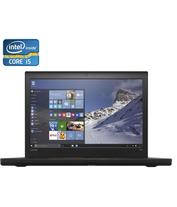 Ноутбук Lenovo ThinkPad T560 / 15.6&quot; (1920x1080) IPS / Intel Core i5-6300U (2 (4) ядра по 2.4 - 3.0 GHz) / 8 GB DDR3 / 256 GB SSD / Intel HD Graphics 520 / WebCam / Две АКБ - 1