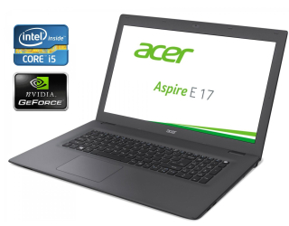 БУ Ігровий ноутбук Acer Aspire E 17 E5-773G-52P3 / 17.3 &quot; (1600x900) TN / Intel Core i5-6200U (2 (4) ядра по 2.3 - 2.8 GHz) / 8 GB DDR3 / 1000 GB HDD / nVidia GeForce 920M, 2 GB DDR3, 64-bit / WebCam / DVD-ROM / Win 10 из Европы в Харкові