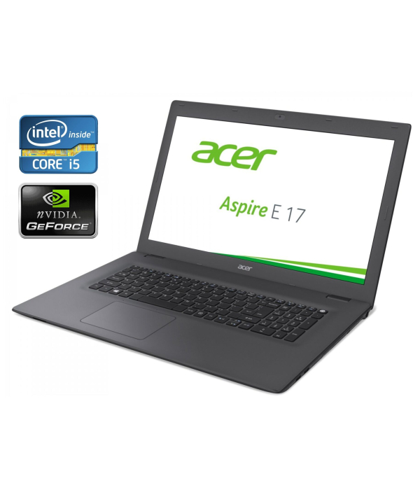 Игровой ноутбук Acer Aspire E 17 E5-773G-52P3 / 17.3&quot; (1600x900) TN / Intel Core i5-6200U (2 (4) ядра по 2.3 - 2.8 GHz) / 8 GB DDR3 / 1000 GB HDD / nVidia GeForce 920M, 2 GB DDR3, 64-bit / WebCam / DVD-ROM / Win 10 - 1