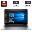 Ноутбук Б-клас HP EliteBook 745 G3 / 14" (1366x768) TN / AMD Pro A8-8600b (4 ядра по 1.6-3.0 GHz) / 8 GB DDR3 / 128 GB SSD / AMD Radeon R6 Graphics / WebCam / VGA - 1