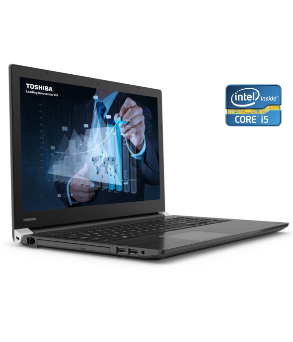 Ноутбук Toshiba Tecra A50D / 15.6&quot; (1920x1080) IPS / Intel Core i7-7500U (2 (4) ядра по 2.7 - 3.5 GHz) / 8 GB DDR4 / 240 GB SSD / Intel HD Graphics 620 / WebCam / DVD-ROM / Win 10 Pro - 1