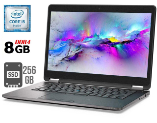 БУ Ультрабук Dell Latitude E7470 / 14&quot; (2560x1440) IPS Touch / Intel Core i5-6300U (2 (4) ядра по 2.4 - 3.0 GHz) / 8 GB DDR4 / 256 GB SSD / Intel HD Graphics 520 / WebCam  из Европы в Харкові