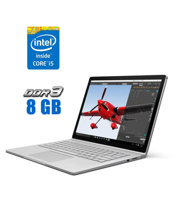 Ультрабук Б-класс Microsoft Surface Book / 13.5&quot; (3000x2000) IPS Touch / Intel Core i5-6300U (2 (4) ядра по 2.4 - 3.0 GHz) / 8 GB DDR3 / 256 GB SSD M.2 / Intel HD Graphics 520 / WebCam - 1