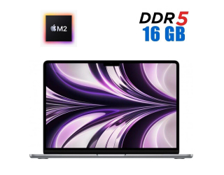 БУ Ноутбук Apple MacBook Air 13 A2681 / 13.6&quot; (2560X1664) IPS / Apple M2 (8 ядер по 3.49 GHz) / 8 GB DDR5 / 256 GB SSD / Apple M2 Graphics / WebCam / MacOS / Midnight из Европы в Харкові
